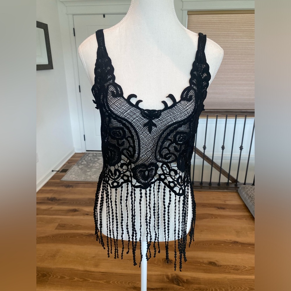 NWOT Black Lace Cami Oversize Small